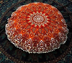 Traditional Jaipur Star Mandala Floor Cushions, Decorative Throw Pillowc... - £15.78 GBP