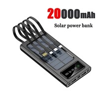 Survival Solar Power Bank 20000mAh Battery Large Capacity Fast Charging Cable - £31.75 GBP