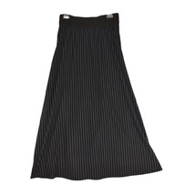 Robert Lewis Women&#39;s L Black Gray Striped Maxi Skirt Elastic Waist Witchy Goth - £21.33 GBP