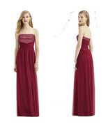 AFTER SIX 6743 Burgundy Tulle Sequin Strapless PARTY FORMAL DRESS GOWN S... - £39.10 GBP