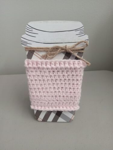 Handmade Crocheted Coffee Cup Cozy/Sleeve-New-Light Pink-Makes A Great G... - $10.00