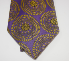 Hughes and Hatcher Vintage Purple Gold Geometric Medallion Neckwear Tie - $19.99