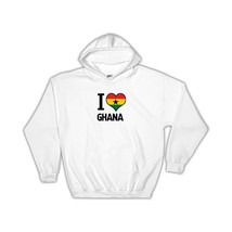 I Love Ghana : Gift Hoodie Flag Heart Country Crest Ghanaian Expat - £28.76 GBP