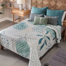 Foji Leaves Special Fabric Reversible Ultraslim Comforter Set 1 Pcs Full Size - £39.56 GBP