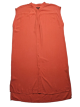 NWT Eileen Fisher Mandarin Collar Silk Crepe Shirtdress in Guava Button Down S - £56.05 GBP