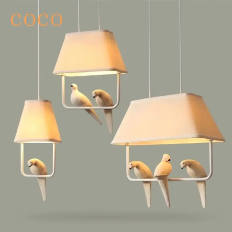  bird cloth chandelier creative pendant lights hanging lamps ceiling light study dining thumb200