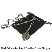 Albert Chain Bronze Pocket Watch Chain for Men Letter Initial E Fob T Bar AC88 - £9.96 GBP+