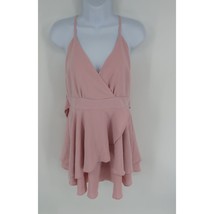 Women&#39;s Pink Criss Cross Front With Ruffle Bottom Large - £10.27 GBP