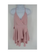 Women&#39;s Pink Criss Cross Front With Ruffle Bottom Large - £10.12 GBP