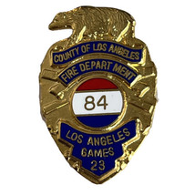 1984 Los Angeles Fire Department Olympics USA Olympic Lapel Hat Pin - £11.92 GBP