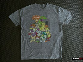 Retro Nickelodeon T-Shirt Men Sz XL Gray Cartoon Characters Graphic Cotton 71868 - £17.98 GBP