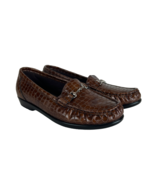 SAS Loafers Womens 8 Brown Leather Horsebit Tripad Comfort USA Croc Embo... - £30.09 GBP