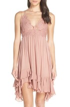 Free People Adella Slip Dress Womens Size Small Rose Lace Floral Spaghetti Strap - £21.04 GBP