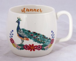 Opalhouse Stoneware Mug Colorful Peacock &quot;Stunner&quot; 16 oz. Coffee Cup - £11.78 GBP