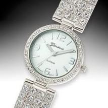 NEW Geneva 62623474 Platinum Glitz &amp; Glamor Womens Analog Metal Bezel Watch 30M - £38.79 GBP