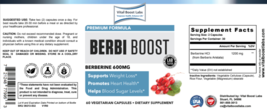 Berbi Boost 600mg - 60 Vegetarian Capsules - Vital Boost Labs - £35.74 GBP