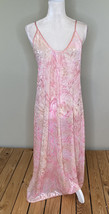 Vintage women’s spaghetti strap Floral Velvet nightgown Size S Pink C12 - £15.79 GBP