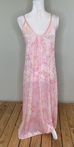 Vintage women’s spaghetti strap Floral Velvet nightgown Size S Pink C12 - £15.73 GBP