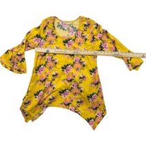 Bobbie Brooks Womens 3/4 sleeve Yellow pink floral blouse size 1X - £7.74 GBP