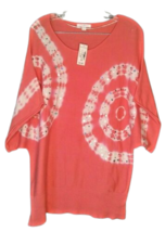 Roz &amp; Ali Short Sleeve Coral &amp; White with Sequins Sweater Women&#39;s Size 2X - £12.66 GBP
