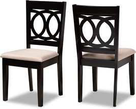 Baxton Studio Set of 2 162-10523-AMZ Dining Chairs, Sand Brown/Espresso - £115.35 GBP