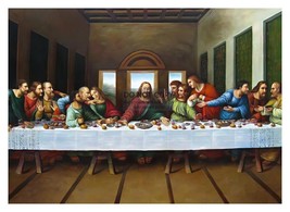 Jesus Christ The Last Supper By Leonardo Da Vinci Christian 5X7 Photo - £6.70 GBP