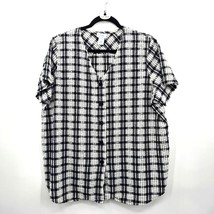 Only Necessities Black White Gingham Top Blouse Shirt Plus 20WP - £11.56 GBP