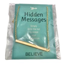 Hidden Messages Believe Gold Necklace slide reveal fun share Jewelry - $11.88