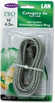 NEW Belkin A3L791-14 Pro Series Cat5e Patch Cable 14' 4.3m RJ45 Token Ring - £4.90 GBP