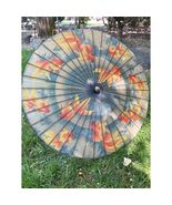 Vintage Koi Fish Paper Parasol 34&quot; Bamboo Umbrella Asian Art Decor - €50,91 EUR