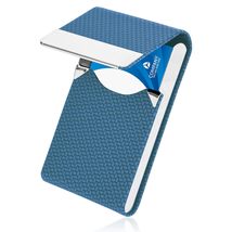 VIPITH Business Card Holders, Professional PU Leather Stainless Steel Business N - £7.89 GBP