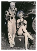 Creepy Circus Clown With Sexy Girl 5X7 Photo - £6.64 GBP
