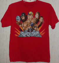 EXCELLENT BOYS WWE SUPERSTARS RED NOVELTY T-SHIRT   SIZE L (14/16) - £14.86 GBP