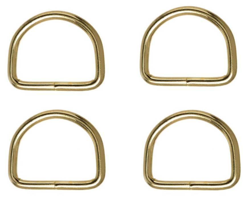 Pack of 10 - 3/4&quot; Welded Wire DEE Ring Brass plated Tack Dog Collar Leas... - $8.10