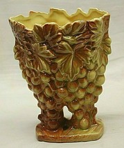 3D Grape Cluster Art Pottery Ceramic Succulent Planter Glossy Glazed Unknown Mkr - £47.36 GBP