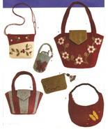 Washed Felted Wool Accessories Tote Clutch Cell Phone Purse Bag Sew Pattern - $13.99