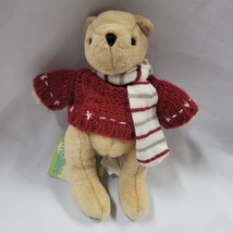 Gymboree 20033 Stuffed Plush Holiday Xmas Teddy Bear Sweater Scarf 7&quot; NEW - £31.57 GBP