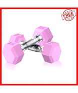 Comfortable Non-Slip Grip Dumbbells, 3 LB Pair, Stylish Pink for Home Wo... - $48.19 CAD