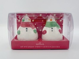 Hallmark Exclusive Ceramic Winter Weather Snowman Salt &amp; Pepper Shaker Set  - £7.90 GBP