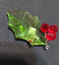 Swarovski Holly Leaf Holiday Christmas Crystal Ornament 870001 - $926.71 MXN