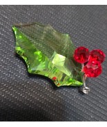 Swarovski Holly Leaf Holiday Christmas Crystal Ornament 870001 - $925.35 MXN