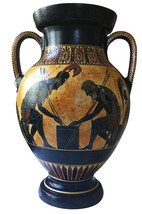 Achilles and Ajax Exekias Greek Amphora Vase Pottery Replica Reproduction - £394.88 GBP
