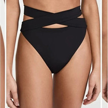 Good American 10 Ways To Wear Bikini Bottom Ties High Rise Black 3 US L - £22.68 GBP