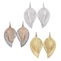 Avon Double Leaf Earrings &quot;Goldtone Earrings&quot; (Very Rare) ~ New!!! - £12.69 GBP