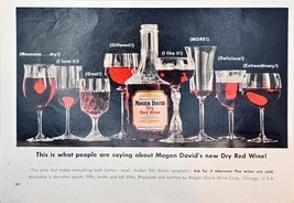Mogen Davids Dry Red Wine 2 page ad wine glasses-1963 Vintage Print Ad - €9,29 EUR
