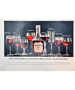 Mogen Davids Dry Red Wine 2 page ad wine glasses-1963 Vintage Print Ad - €9,29 EUR