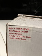 1.5 inch Translucent Tab - 12,500 per roll, 4 rol per case, 50k pcs - $158.40