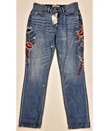 Johnny Was Kali Relaxed Straight Leg Jeans Size-29 Medium Wash 100% Cotton - £128.69 GBP