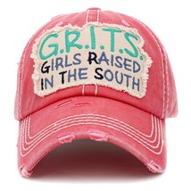 Embroidered Girls Raised in the South G.R.I.T.S Hot Pink Ballcap Trucker... - £19.46 GBP