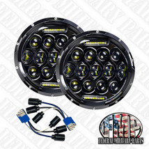 Military Headlights Pair Black Bezel Headlight Grip &amp; Play M998 Humvee M1045A... - £143.43 GBP